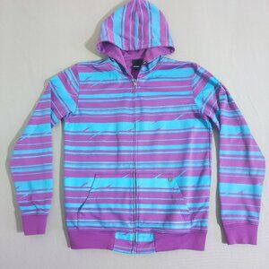 Etnies hoodie women's size M purple and blue colour full zip kangaroo pocket